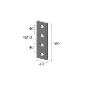 Ferrure plate 4 trous