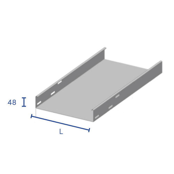 Goulotte pleine en tôle 48mm