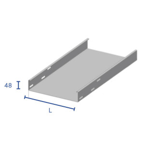 Goulotte pleine en tôle 48mm