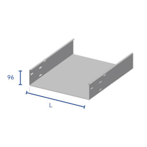 Goulotte pleine en tôle 96mm