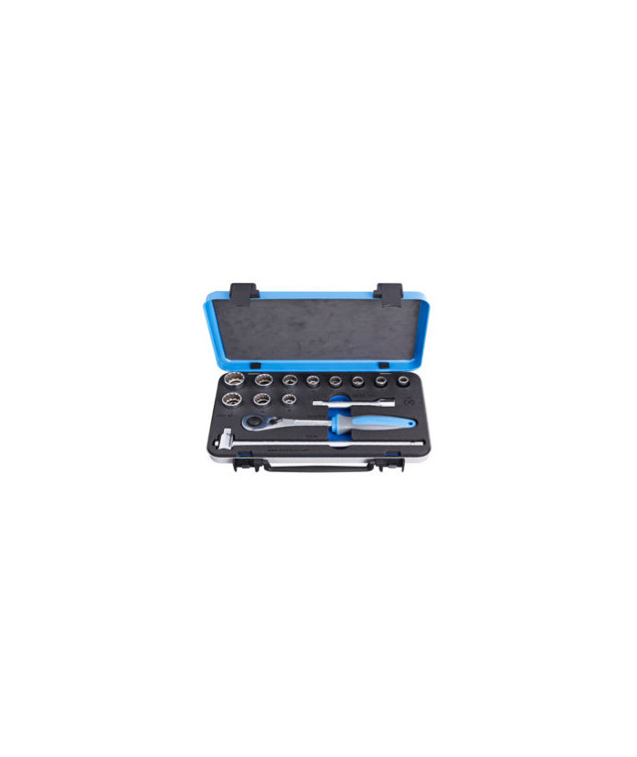 Coffret métal de douilles 1/2’’ 6 pans avec accessoires