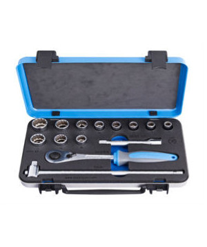 Coffret métal de douilles 1/2’’ 6 pans avec accessoires