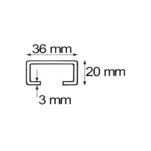 Rail de 36 x 20 mm
