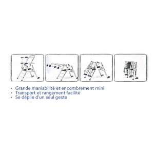 Plate forme de travail spécial artisan à garde-corps repliable