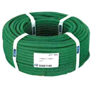 Conduit annelé polyioléfine fendu vert