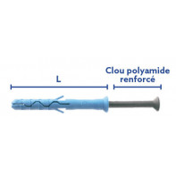 Cheville nylon à frapper clou polyamide renforcé