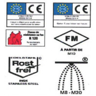 Cheville de frappe métallique courte avec collerette