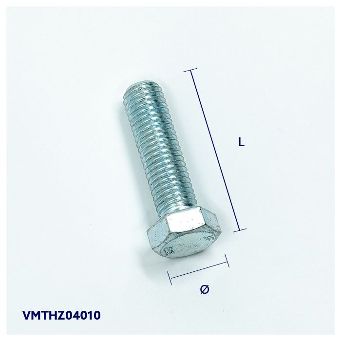 Vis métaux tête hexagonale - acier zingué blanc