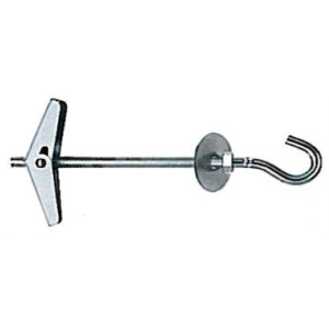 Cheville à bascule avec crochet monté