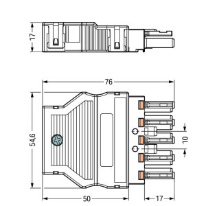 Connecteur WAGO avec boîtier de décharge de traction