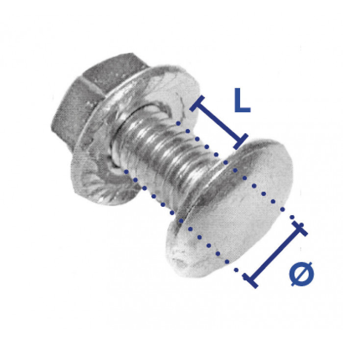 Boulon TRCCR zingué blanc