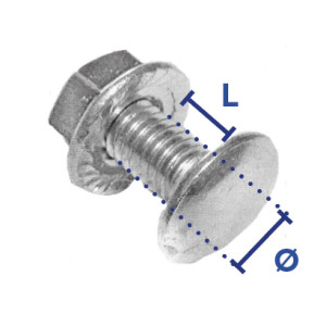 Boulon TRCCR zingué blanc