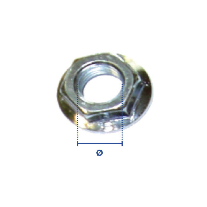 Ecrou embase zingué blanc