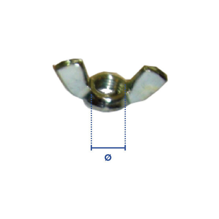 Ecrou à oreilles zingué blanc