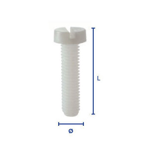 Vis tête cylindrique fendue nylon          