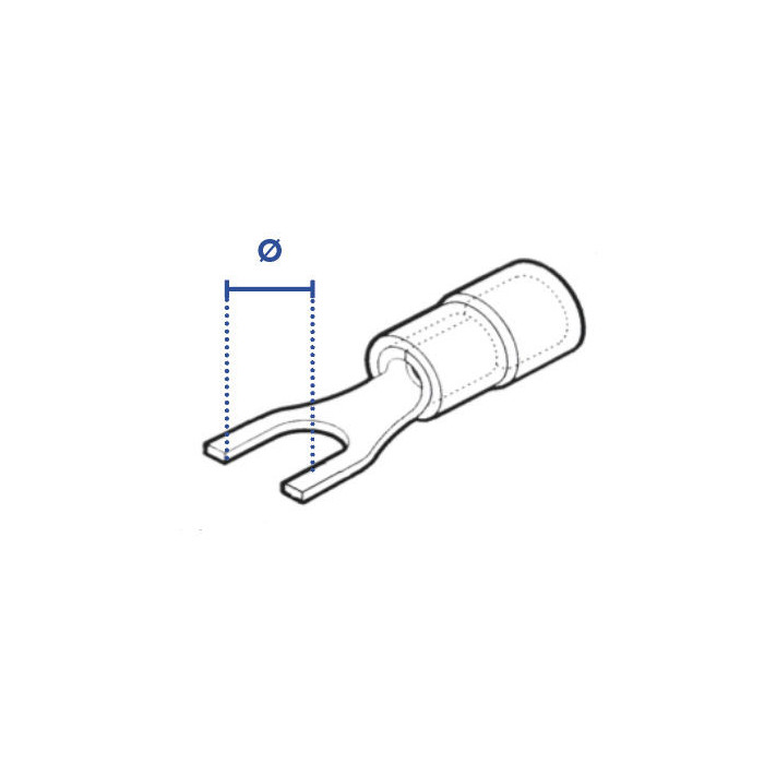 Cosse préisolée PVC à sertir à fourche