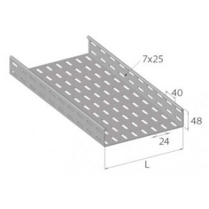 Chemin de câble dalle à bords roulés 48 mm