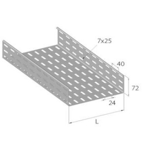 Chemin de câble dalle à bords roulés 72 mm