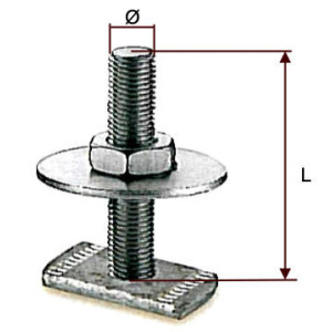Boulon à tête de marteau pour rail 41x21 / 41x41 / 41x82